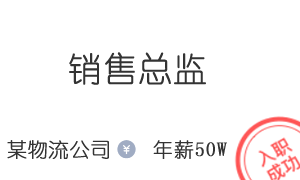 某国际物流公司 销售总监 50W